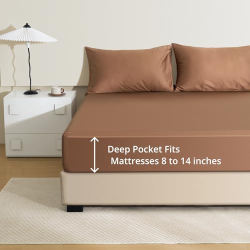 2026 Upgraded King Fitted Sheet Only Drawstring with 360°Elastic Strap to Stay Tight, Egyptian Cotton Fitted Sheet King Fits 8" to 14" Mattress,No Slippage, Luxury Soft and Comfortable - image 5