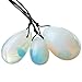 Rockcloud Opalite Set of 3 Drilled Yoni Eggs with String, Massage Stones for Women