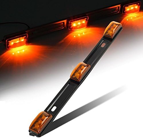 Partsam Amber 12V LED Tow Truck Light Bars, LED Identification Bar Lights Marker Lights, 14.17" Amber ID Bar Marker Lights, Truck Trailer Identification Light Bar for Trailers Over 80" Wide