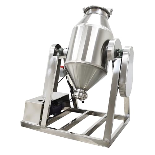 TECHTONGDA Dry Powder Mixer Drum Tumbler Blender Feed Grain Mixing Machine 50gallon Barrel for Particle Granula Flour Salt Rotate 360°