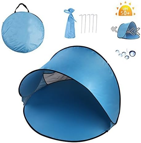 Homboon Automatic Beach Tent, Instant Pop-up Sun Shelter Portable Cabana with Carry Bag Outdoor Anti-Uv Canopy Lightweight Foldable Shade Tent for Camping Fishing Hiking Picnic,59×59×35.4Inch,Green
