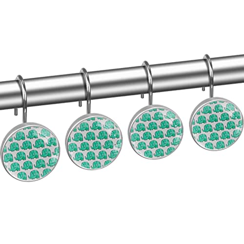 Crochets rideau de douche acier inoxydable vert élégant premium