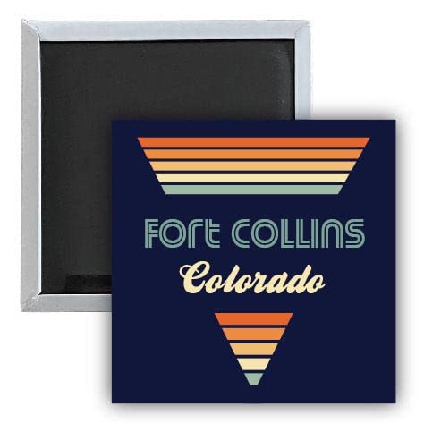 Fort Collins Colorado 2.5 x 2.5-Inch Fridge Magnet Retro Design