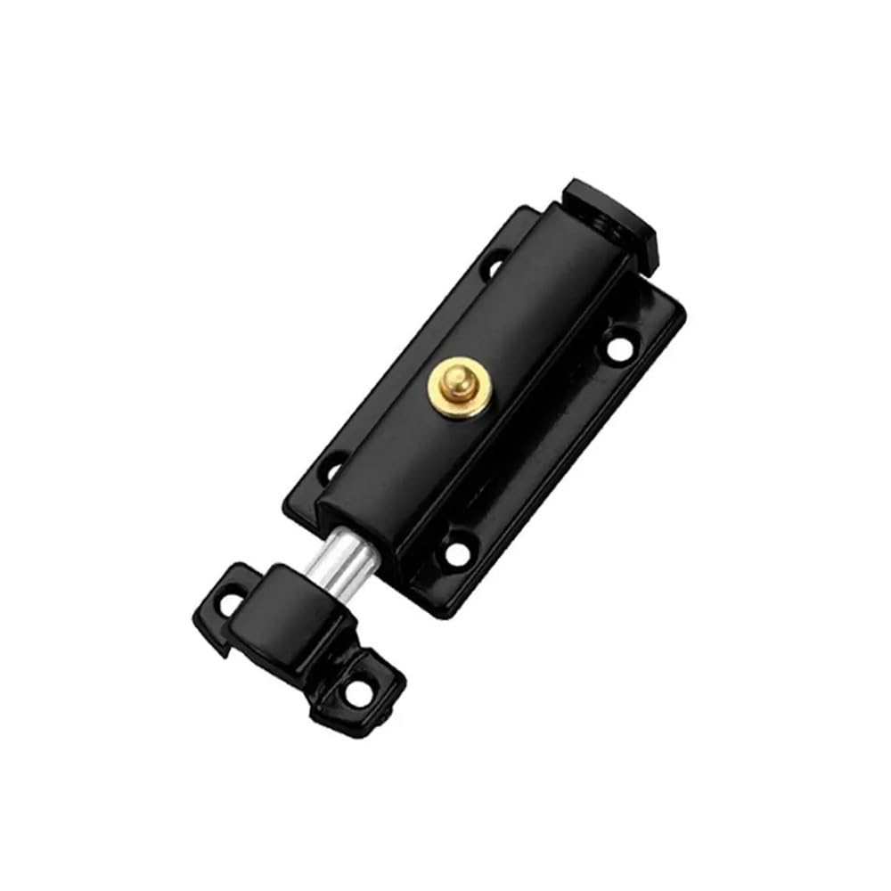 Palut Black 3 Inch Spring Latch Lock,2Pcs Automatic Sliding Bolt,Stainless Steel(Black)