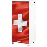 5 niches SIMMOB Armoire Informatique Blanche à roulettes 2 Tiroirs L 65.2 H 139.9 P 53.1 cm - Drapeau Suisse 650