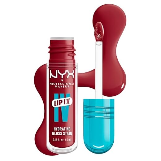 NYX Professional Makeup Feuchtigkeitsspendender Lipgloss und Lip Stain, 2 in 1, Bis zu 12 Stunden Pflege, Lip IV Hydrating Gloss Stain, Langanhaltender Lip Tint, Farbe: Berry Thirsty