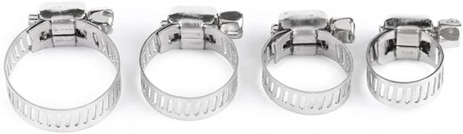 10pcs Adjustable Iron Galvanized Drive Hose Clamps - Heavy Duty Metal Pipe Clips for Fuel Line, Tube(8-25mm)(8-12mm)