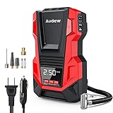 Audew AC/DC Tire Inflator Air Compressor, Air Compressor Portable With Automatic Display To 150 Psi For Home (110V) And Car (12V), Air Pump For Car,Bicycle,Motorcycle,Basketball,Pool Toys