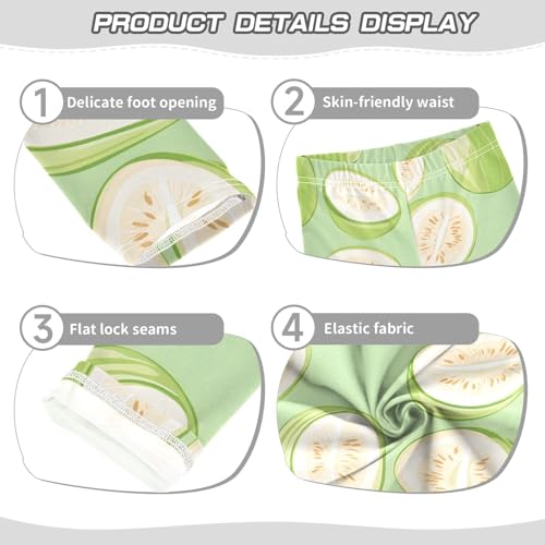 Green Guava Pattern Girls Leggings Soft Stretch Workout Yoga Dance Pants for Kids Casual Tights3