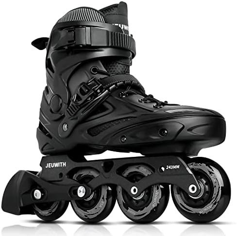 Inline Skates for Women Men, Outdoor Street Blades Roller Adult Male Female, Professional Fitness Roller Skates Blades for Unisex (Black) Men8.5-9/Women9.5-10/28cm