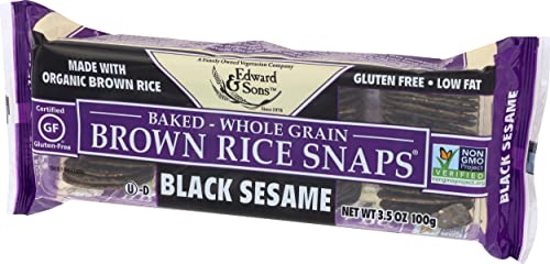 Edward & Sons, Brown Rice Snaps, Black Sesame Flavor, Organic, 3.5 oz - Thumbnail 5
