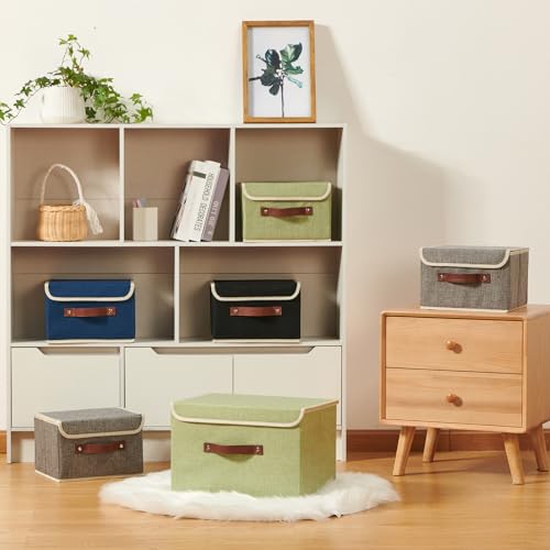 VinneGenzz 2PCS Storage Boxes with Lids Cotton Linen Fabric Bins Baskets by VinneGenzz - Used condition - Image 4