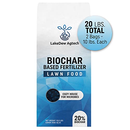 LakeDew Biochar Lawn Fertilizer 16‑0‑8 – Moisture Retention & Microbial
