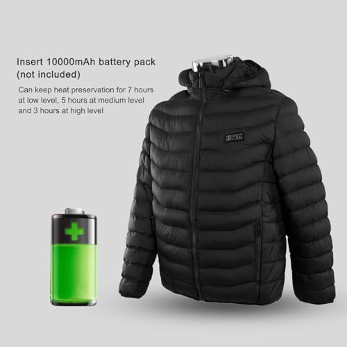 Jaqueta Aquecida Com 11 Zonas, Aquecimento de 3 Níveis, Bolso Grande Com Zíper, Controle Inteligente