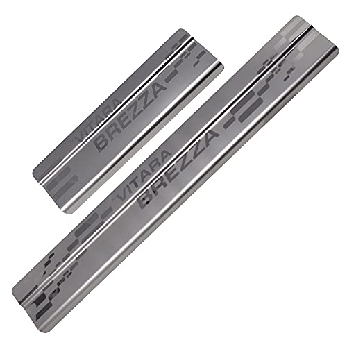 Image of GFX Car Door Sill Guard - Stainless Steel, Protects Painted Edges from Scuffs or Scratches Compatible with Kuv-100 Set of 4Pcs (After-Market) Model - 2017 Onwards