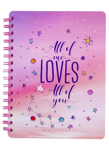 DOODLE B5 Hardbound Spiral Notebook Diary – 160 Undated Ruled Pages, 80 GSM Acid-Free Paper | Opens Flat for Easy Writing | Love Diary for Girls – Forever Mine