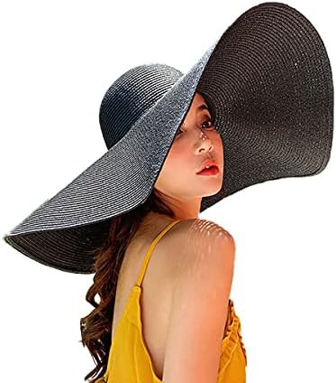 Oversized Beach Sun Hat for Women Foldable Large Wide Brim Hats P...