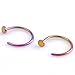 PiercingJ 20g Gold & Black Plated/Silver Nose Ring Piercing Hoop 20 Gauge 5/16