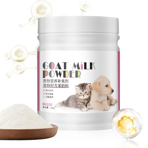 Acunny Leche de cabra para perros - sustituto natural de leche para cachorros de gato - suplemento nutricional para la salud del pelaje, apoyo digestivo, destete suministro de líquidos tiempo de
