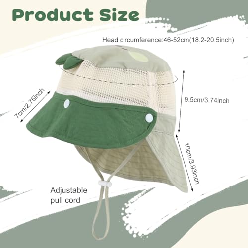 Image of SNOWIE SOFT Wide Brim Sun Hat for Kids Girls with Neck Flap Shawl, UPF 50+ Adjustable Chin Strap Sun Protection Hat for Girls 2-10 Years Old, Summer Breathable Sun Visor Hat Windproof Beach Hat