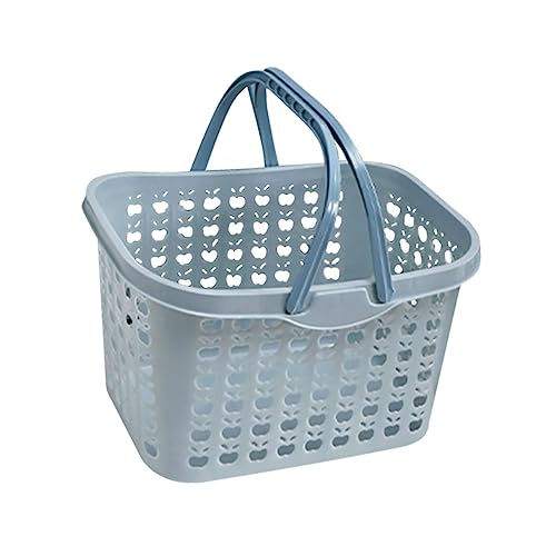 DIKACA Cesta Para Recoger Frutas Cesta De Almacenamiento Vistoso Largo Servicio Cosecha Mercado Recipientes Para Alimentos Contenedor De Almacenamiento De Compras El Plastico Blue