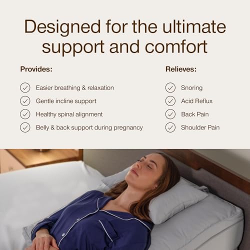 Image of Coop Home Goods Adjustable Wedge Pillow, Ergonomic Memory Foam Pillow for Elevated Leg & Back Support, Pregnancy, Acid Reflux, Sleep Comfort & Recovery, CertiPUR-US & GreenGuard Gold Certified