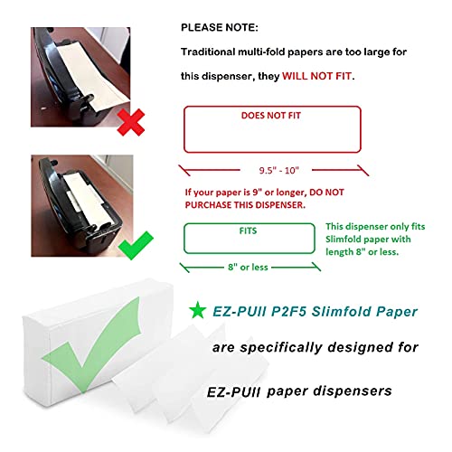 Image of EZ-Pull Countertop SLIMFOLD Hand Towel Dispenser for Kitchen /Bathroom /Office /RV /Airbnb(Only Works with SLIMFOLD Paper), White 4600-EZ, EZbrnd 9 inch x 3.5 inch x 6 inch