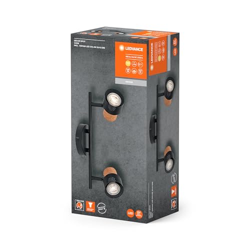 Ledvance Faretto Da Soffitto In Sughero, GU10, A 2 Luci, Dimmerabile, Nero - 2