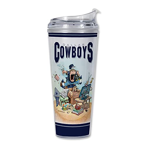 Rico Industries NFL Dallas Cowboys The Fan 24oz Acrylic Tumbler with Hinged Lid