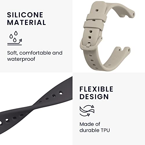 kwmobile 2x Straps for Garmin Lily Sport Watch Strap - Silicone Replacement Watch Strap Set - Replacement Bands Lavender/Beige - Image 3