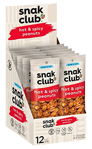Snak Club All Natural Hot & Spicy Peanuts, 2 Ounce (Pack Of 12) #TOP2