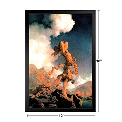 Maxfield Parrish Ecstasy Realism Romantic Artwork Woman Portrait Oil Painting Wall Art Renaissance Art Prints Canvas Fantasy Landscape Painting Black Wood Framed Art Poster 14X20 #TOP4