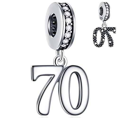 Abalorios colgantes de 70 cumpleaños para pulsera Pandora del...