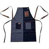 Barrageon Jeansschürze Kochen Schürzen 3 Handy Lätzchen Werkzeugtaschen Kunst Workwear Unisex Einstellbar Tragegurt Multifunktional Cowboy Küche Köche Backen Arbeit DIY Einheitsgröße (Spleißen)