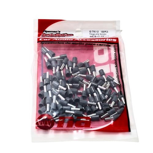 Audiopipe Installation Solution 100 Pack 12 Gauge Wire Ferrules IS-TFK-12