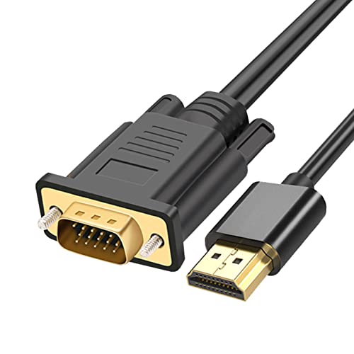 HDMI to VGA Cable, Gold-Plated Computer HDMI to VGA Monitor Cable Adapter Cord for Computer, Desktop, Laptop, PC, Monitor, Projector, HDTV, and More (NOT Bidirectional) -1.83M