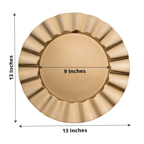 6 Platos de Plástico Acrílico Dorados 13 Pulgadas miniatura 3