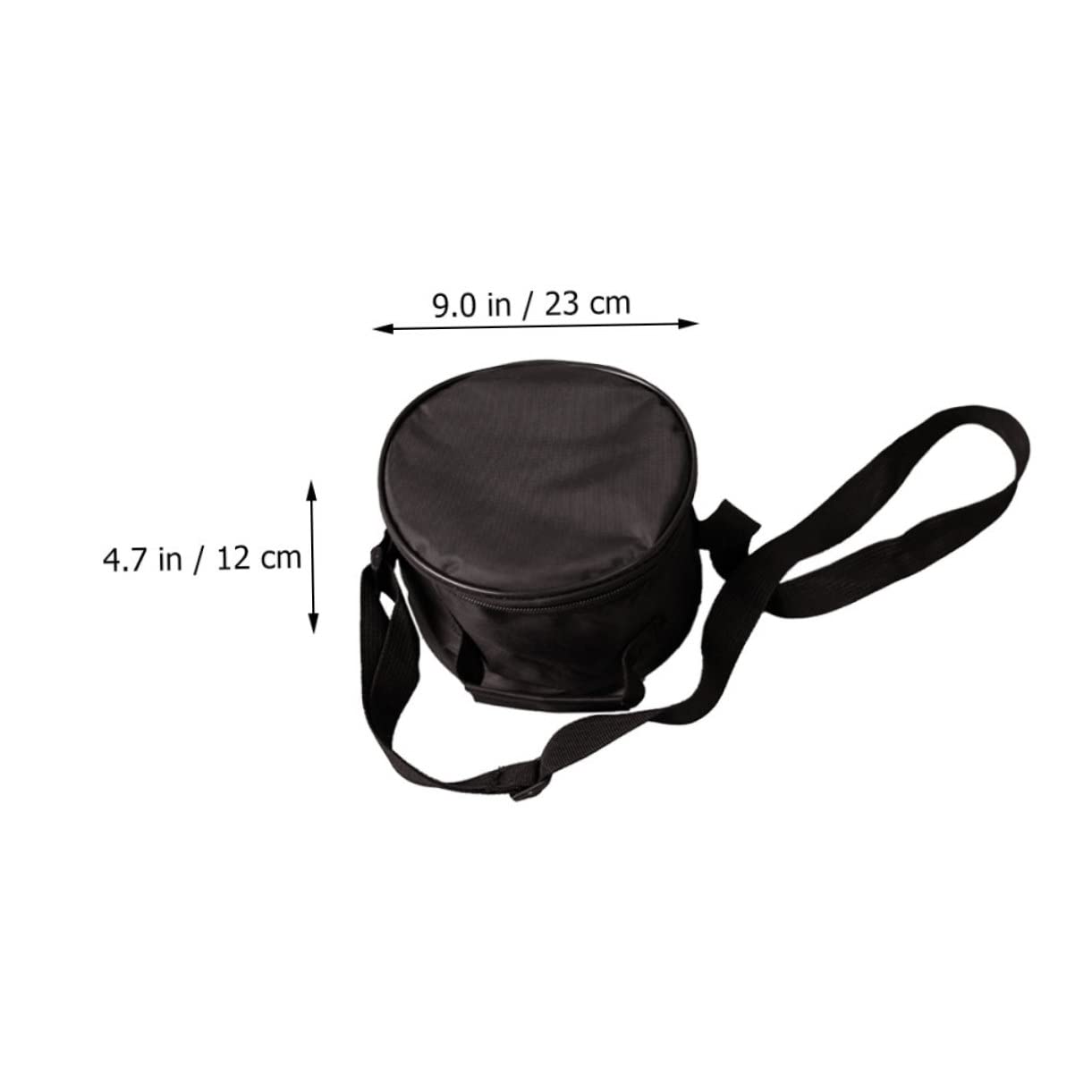 NULYLU 8-inch 11-tone Steel Tongue Drum Pouch Anti-collision Black Crossbody Bag for Portable Drum Storage