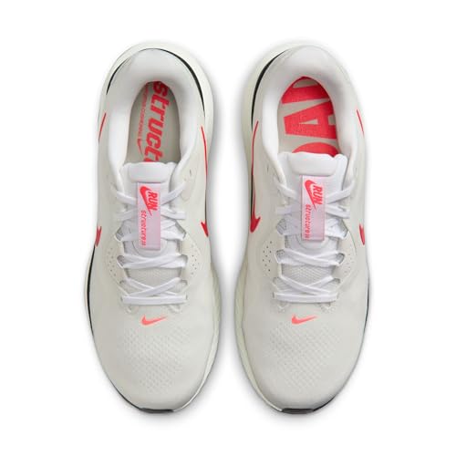 Image of Nike Men Structure 26 Wide White /Bright Crimson-Medium Ash Running Shoes 6 UK