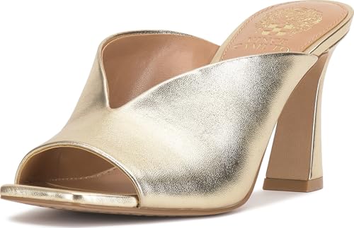 Vince Camuto Womens Galeni Peep Toe High Heel Mules Egyptian Gold 9 Medium