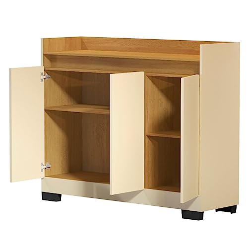 Rack Aparador Buffet Cantinho Café Retrô 3 Portas Ryzen (Off White)