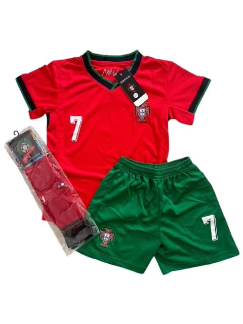 Générique Ensemble Maillot ET Short Portugal Ronaldo Top Qualite Taille 12 Ans Maillot Short Chaussette