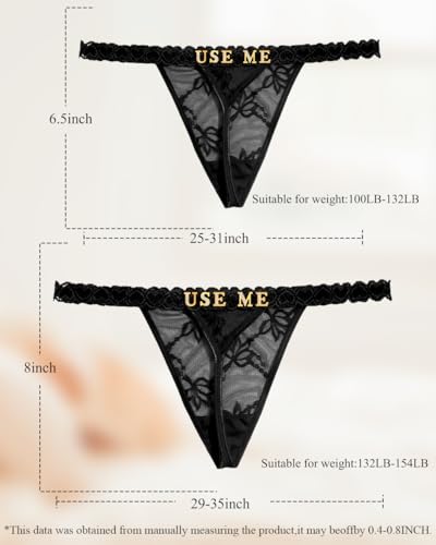 Image of Sexy Underwear for Women Lace Panties Sexy Thong with Funny Rhinestone Letters for Couple Gifts