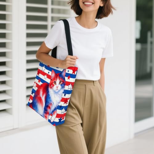 Bolso Tote Patriótico de Lona con Cremallera para Mujer miniatura 3