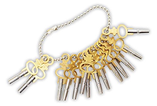 ToolUSA 14 Piece Pocket Watch Key Set | Sizes 00-12 | Quality Metal Construction | Antique Two-Tone Design | Essential for Watchmakers & Jewelers