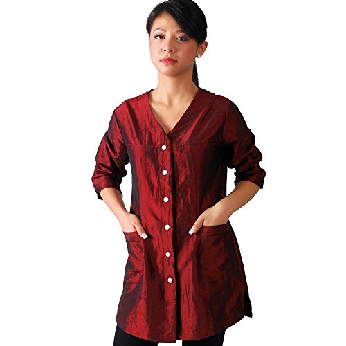 JMT Beauty 3/4 Sleeve Burgundy Salon Smock XXXL (16)