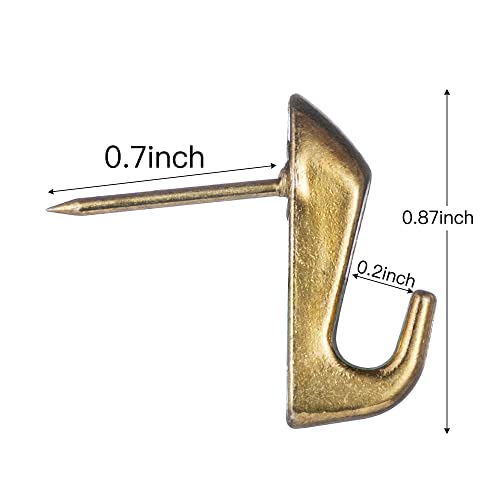 Image of Push Pin Picture Hooks Push Pin Hanger Picture Hanging Nails for Home Office Fabric Wall Wooden,15 Pack (Gold)