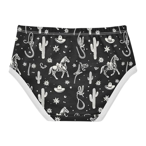 Wusikd Cowboy Cactus Girls' Underwear Cotton Horse Girls Briefs Soft Toddler Underwear 2T2