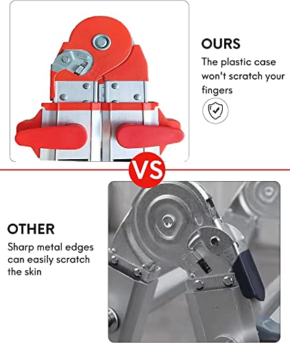 LANBITOU Ladder, A Frame 4 Step Ladder Extension, 14 FT Anti-Slip Multi Position & Storage Folding Ladder, 330 lbs Security Load Telescoping Aluminum Ladders for Stairs Home Indoor Outdoor Roof