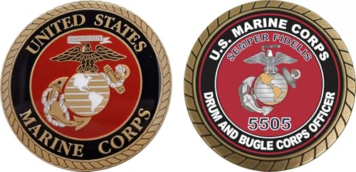 U.S.M.C. MOS 5505 Drum & Bugle Corps Officer Challenge Coin